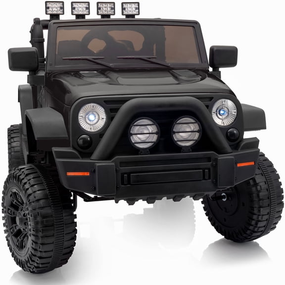 Outfunny 24 Volt Ride on Cars for Kids, Battery Operated Ride on Toy Truck w/ Remote, Bluetooth,Black
