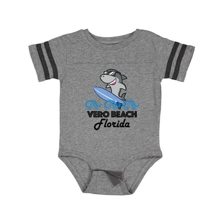 

Inktastic Vero Beach Florida Vacation Funny Shark Gift Baby Boy or Baby Girl Bodysuit