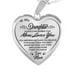 thumbnail image 1 of Collar de acero inoxidable para mi hija con letras de corazón y colgante de corazón de melocotón. Regalo para mamá e hija., 1 of 4