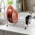 thumbnail image 6 of Mainstays Small Dish Drainer Rack - Chrome/Black, 6 of 9