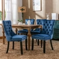 thumbnail image 2 of LegaHome Velvet Dining Chairs Set of 4, High-end Upholstered Button Tufted Dining Chair with Nailhead Trim and Solid Wood Legs, Modern Padded Seat Accent Chairs, Kitchen Dining Chairs Set, Blue, 2 of 11