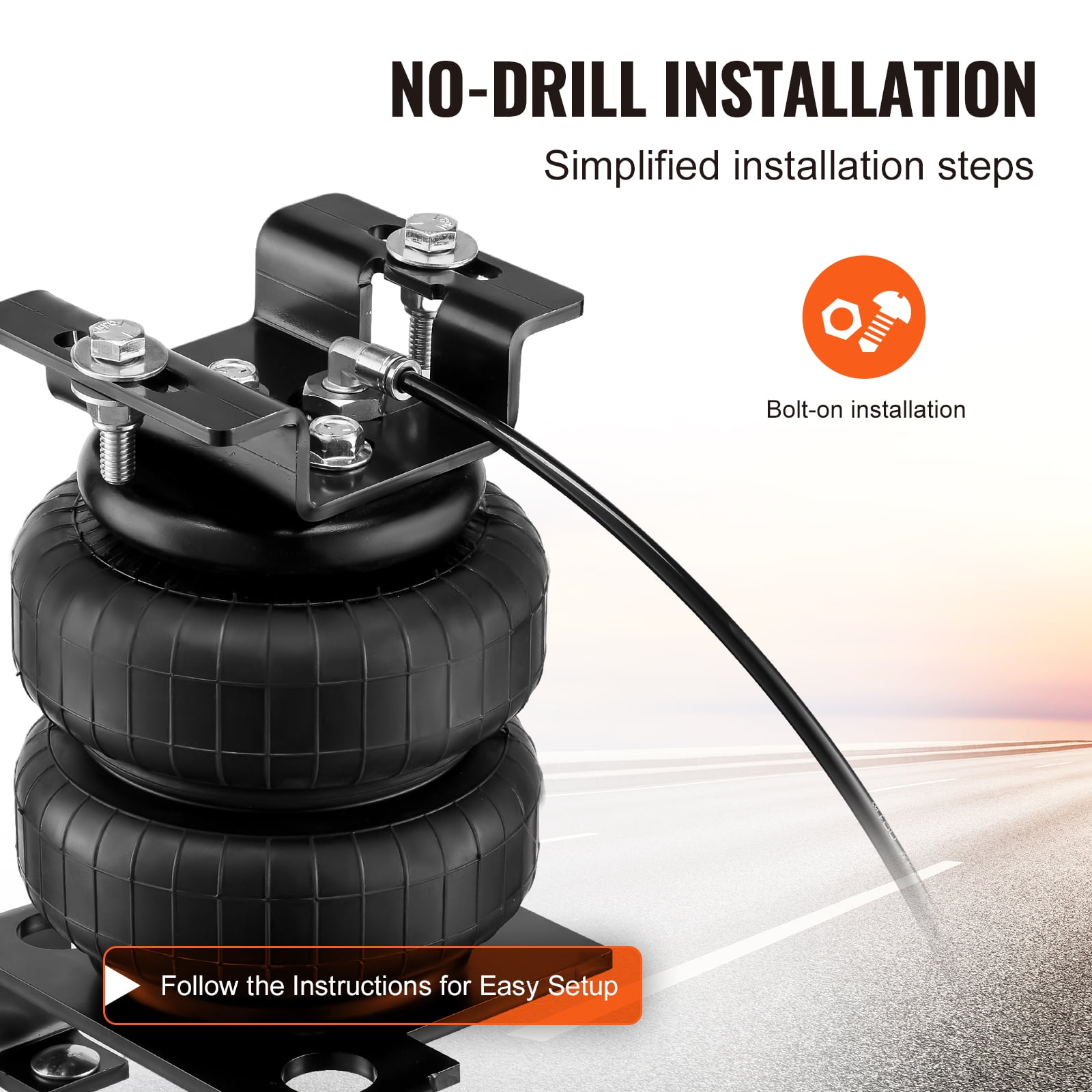 KFFKFF Air Cushioning Setup, Compatible with 2001-2010 Chevrolet Silverado 2500/3500HD & GMC Sierra 2500/3500HD 4WD RWD, Supports up to 5000 lbs, Adjustable 5-100 PSI