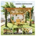 thumbnail image 6 of 20x10ft Wood Pergola, Outdoor Gazebo Grape Trellis - Dark Brown, 6 of 9