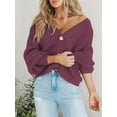 thumbnail image 4 of Women'S Chunky Knit Open Front Sweater Long Sleeve Button Loose Short Cardigan Outerwear Coats XXL, 4 of 6