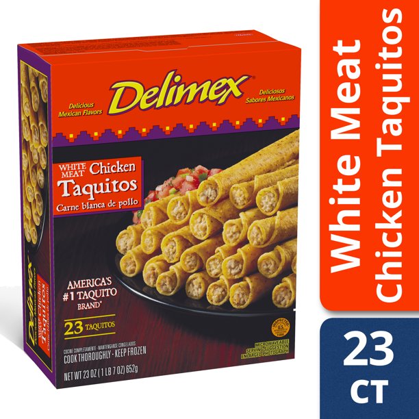 Delimex White Meat Chicken Corn Taquitos 18 count Box