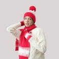 thumbnail image 5 of HNMKIU Unisex Couple Knitted Winter Accessory Set Featuring Scarf for Casual Outdoor Wear Matching His Hers Red - One Size, 5 of 5