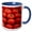 Blue/White, variant on 3drose, Closeup of Rich Red Tomatoes, 15oz Two-tone Red Mug