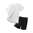 thumbnail image 1 of IFNWSV Ensembles d'Été pour Garçons Mode Décontractée Manches Courtes Col Rond Col Bouton Short Pantalon Survêtement 6 Ans, 1 of 4