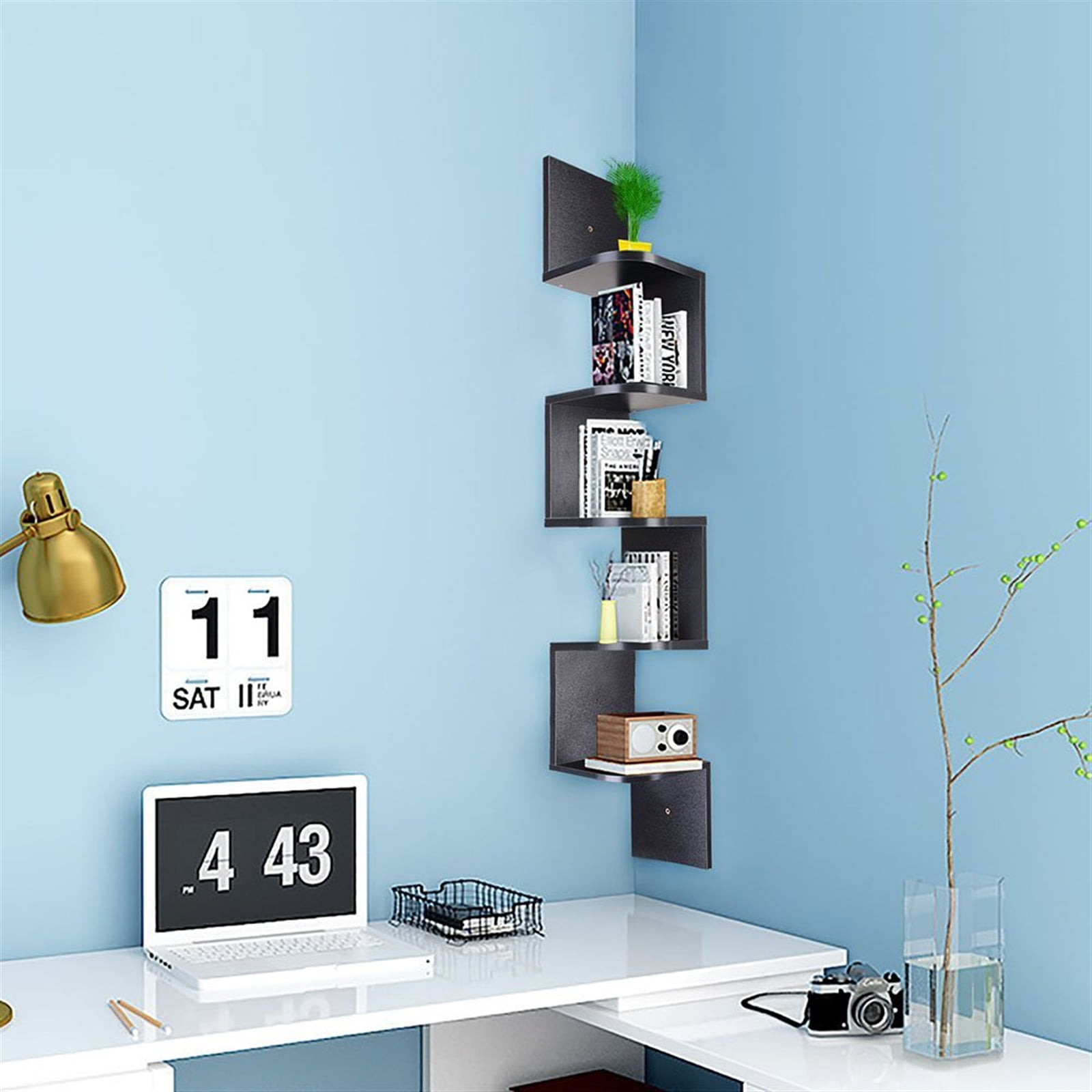 High-Quality WPC 3PC Wall Floating Shelf Shabby Bookshelf Home Office Display 