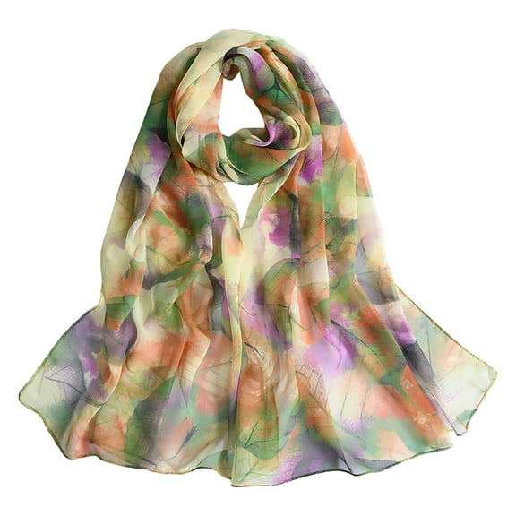 ZSQDM Mulberry Silk Scarfs Women Women's Colorful Printed Scarf Simple Cotton And Linen Warm Shawl Muslim Headscarf Scarf Neckerchief for Women
