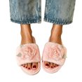 thumbnail image 5 of uublik Open Toe Fuzzy Slippers for Women Cozy Memory Foam House Shoes Soft Faux Fur Lightweight Slippers for Indoor Outdoor, Pink, 5 of 7