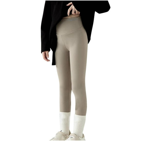 Odeerbi 3-10 Años Niñas Mallas de Algodón Yoga Pantalones Elásticos Pantys de Colores Sólidos Deportes Cintura Elástica Pantys Casuales