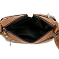 thumbnail image 2 of Bolso Bandolera Liso Con Múltiples Bolsillos para Mujer Hombro PU 3 Uds. (marrón), 2 of 7