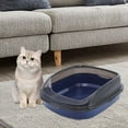 thumbnail image 6 of Cat with Scooper Pet Litter Tray for Medium Large Cats Small Pets Dark blue medium, 6 of 8