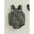 thumbnail image 2 of Bagilaanoe Newborn Baby Girl Boy Corduroy Rompers Solid Color Sleeveless Bodysuits 3M 6M 12M 18M 24M Infant Fall Casual One Piece Short Jumpsuit, 2 of 8