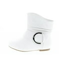 thumbnail image 2 of TOP Moda Women's Ankle Booties Buckle Mid Calf Buckle Slouch Flat Heel Strap Fashion Shoes, 2 of 7