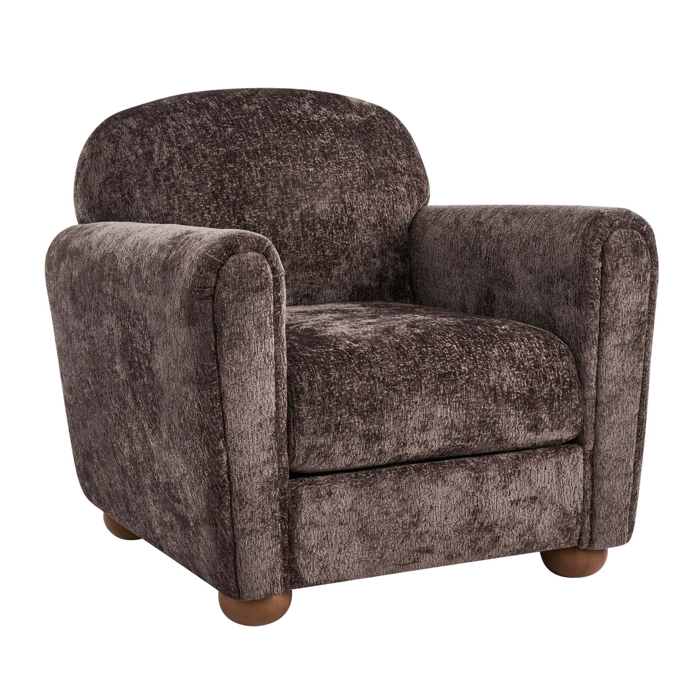 Christopher Knight Home 33" Upholstered Accent Chair, Modern Lounge Chair with Round Legs, Dark Brown, Set of 2