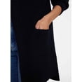 thumbnail image 5 of Time and Tru Women's Open Front Cardigan Sweater with Long Sleeves, Sizes XS-XXXL, 5 of 6
