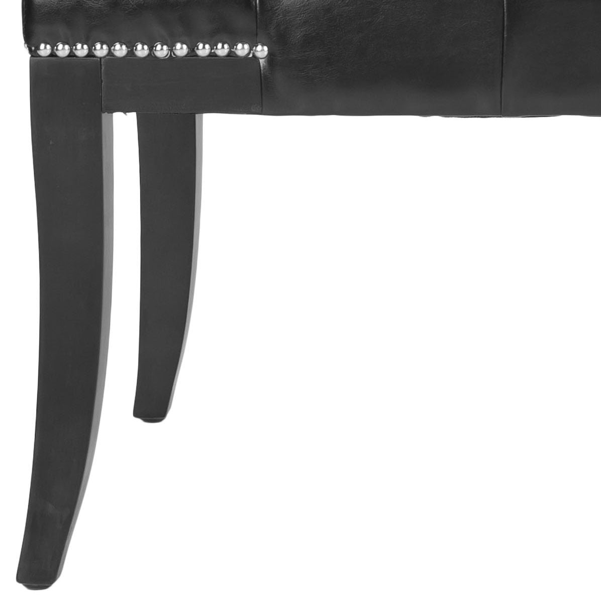 SAFAVIEH Gibbons Classic Glam Upholstered Bench w/ Nail Heads, Black