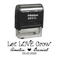 thumbnail image 1 of Printtoo Personalized Black Self Inking Let Love Grow Custom Wedding Favor Rubber Stamper-58 x 22 mm, 1 of 6