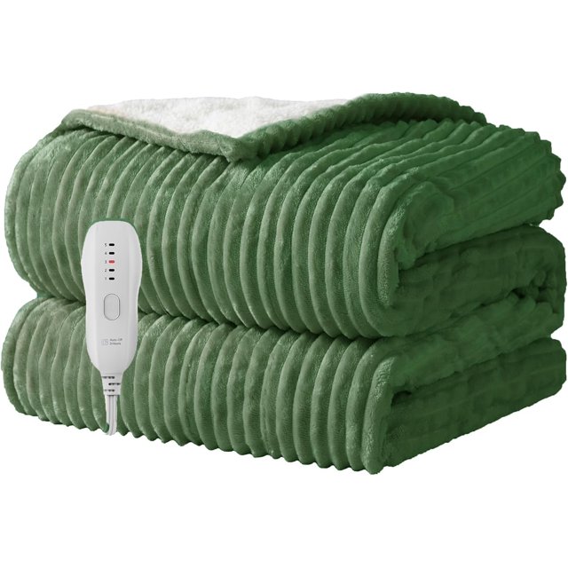 Heated Blanket - 50"x60" Fast - Heating Soft Throw Electric Blanket with 6 Heating Levels, 1-12 Hours Timer, Over - Heat Protection, ETL Certified & Machine Washable