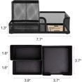 thumbnail image 2 of Organizador de escritorio de malla, carrito para suministros de oficina con portalápices y cestas de almacenamiento para accesorios de escritorio, 3 compartimentos, negro, 2 of 7