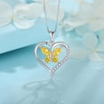 thumbnail image 3 of FJ Heart Butterfly Necklace for Women 925 Sterling Silver Citrine Pendant November Birthstone Jewelry Gifts for Mom Wife Her, 3 of 6