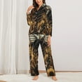 thumbnail image 2 of Honeii Skull Butterfly Sunflower print Women's Pajama Sets Long Sleeve Button Down Sleepwear Nightwear Soft Pjs Lounge Sets-Large, 2 of 7