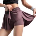 thumbnail image 4 of Jumpingount Pantalones cortos deportivos de cintura alta para niñas, entrenamiento atlético, pantalones cortos de Yoga, entrenamiento, gimnasio, Ropa, zapatos y accesorios Miscelánea Púrpura L, 4 of 6