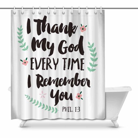Yusdecor Religious Christian Bible Verse Phil I Thank My Decor Waterproof Polyester Fabric Shower Curtain Bathroom Sets 66x72 Inch Walmart Canada