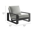 thumbnail image 4 of Lounge Chair Armchair Lounge Chair, Set of 2, Light Gray, Aluminum, Wood, Outdoor Patio Balcony Cafe Bistro Garden Hospitality Restaurant, Modern Contemporary, HB37981, 4 of 8