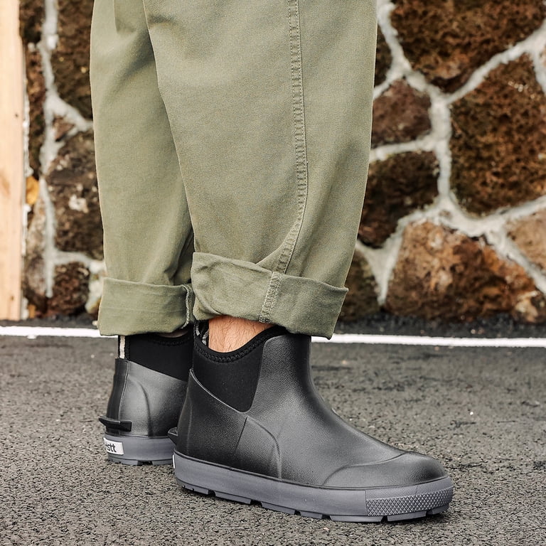 Waterproof Ankle Rain Boots Men Anti-Slip Traction Outdoor Rubber Fishing Lcamaw Men main image 2