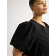 thumbnail image 3 of Scoop Women’s and Women's Plus Puff Sleeve O-Ring Dress, Sizes XS-4X, 3 of 4