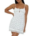 thumbnail image 1 of xiaxaixu Robe Mini à Bretelles Spaghetti pour Femmes Robe d'Été Découpée Dos Nu Ligne A pour Cocktail Plage Mode Urbaine, 1 of 7