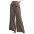 thumbnail image 2 of Lilgiuy Women's Casual High Waist Style Pants Loose Washed Cotton Linen Wide Leg Pants for Office Work Business, 2 of 5