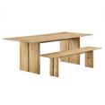 thumbnail image 1 of Modway Amistad 86" Wood Dining Table and Bench Set in Oak, 1 of 7