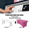 thumbnail image 4 of 2 Pack 8FT Table Cloth for Rectangle Table Hot Pink Tablecloth Rectangular Fitted Stretch Spandex Table Covers 8 ft for Birthday, Cocktail, Wedding, Banquet Spring Summer Outdoor Party, 4 of 7