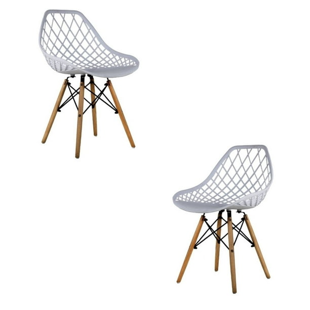 Set de 2 Sillas Eames Comedor Vento Plastico Blanco Mundo In Hogar