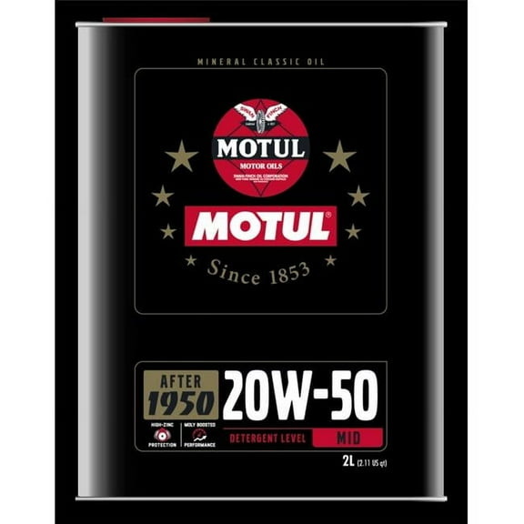 Motul 110621 2 Liter 20W50 Classic Performance Oil - Case of 10