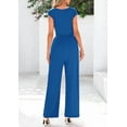 thumbnail image 2 of PRETTYGARDEN Summer Jumpsuits for Women Dressy Ribbed Cap Sleeve Wide Leg Pants Rompers Elegant Casual One Piece Outfits, 2 of 8