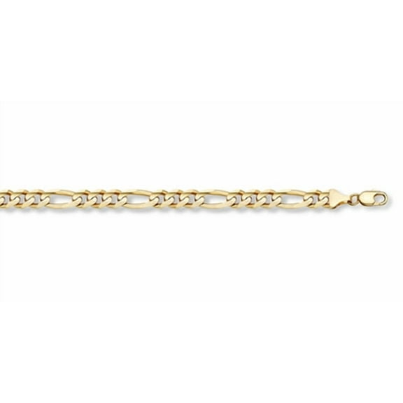 14K Solid Gold 3mm Figaro Chain Necklace, 20 Inches