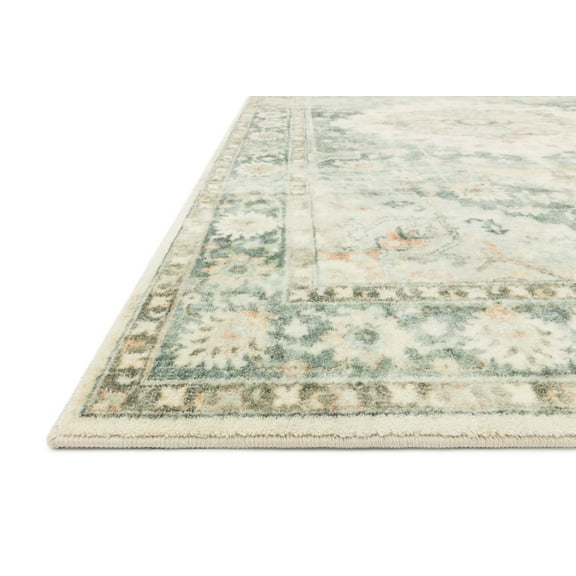 Loloi Rosette Teal / Ivory 7'-6" x 9'-6" Area Rug