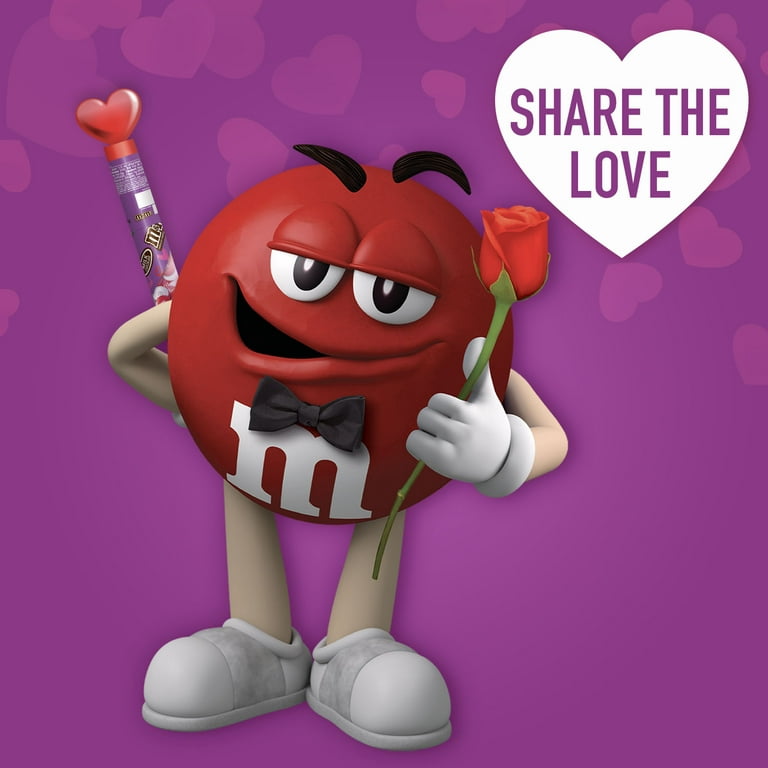 M&M's Milk Chocolate Valentine's Day Candy Heart Cane Gift - 3 oz 