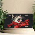 thumbnail image 6 of 1 Pcs 2D Flat License Plate Covers & Frames, Cat with Scarf and Meowie For Decorative Front, Waterproof For Decoration Aluminum License Plate Covers & Frames Cover For Men Women, 12" X 6", 6 of 7