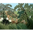 thumbnail image 2 of Rousseau, Henri 14x12 Black Ornate Wood Framed with Double Matting Museum Art Print Titled - Exotic Landscape, 2 of 4
