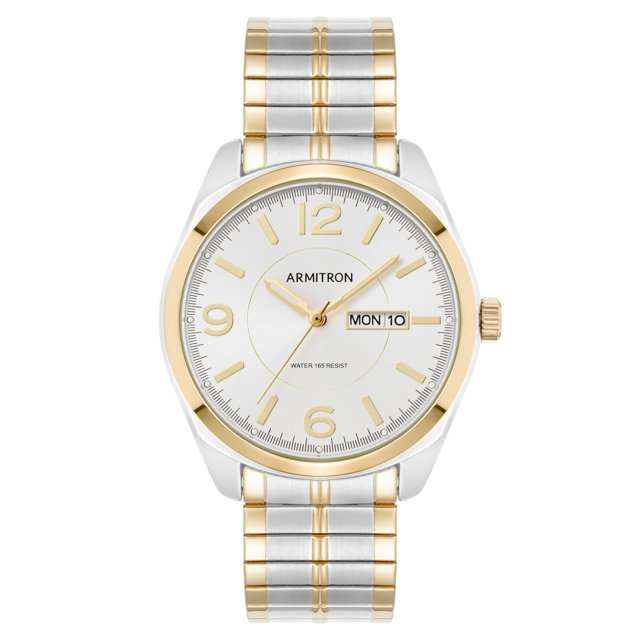 Reloj Armitron Day-Date para hombre con correa de expansión 50 m WR