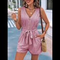 thumbnail image 4 of Mono Corto para Mujer, Informal, con Bolsillos en V, Cuello , Sin Mangas, Color Rojo, Talla XL, 4 of 10