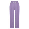 thumbnail image 6 of Sewkxo Womens Wide Leg Sweatpants High Waisted Baggy Pants Fashion Drawstring Athletic Joggers,Purple L, 6 of 7