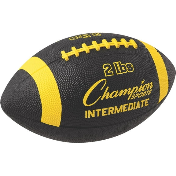 Champion Sports Intermediate Size 2lb Weighted Training Football, Yellow/Black