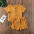 thumbnail image 3 of Douhoow Toddler Baby Boys Summer Clothes Set Kids Solid Short Sleeve T-shirt Shorts 2Pcs Outfit Set, 3 of 7